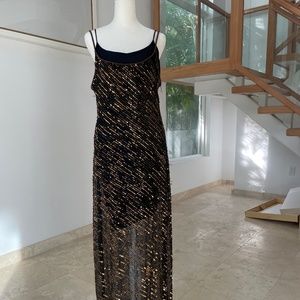 Escada Evening Dress with Rose-gold Sequins